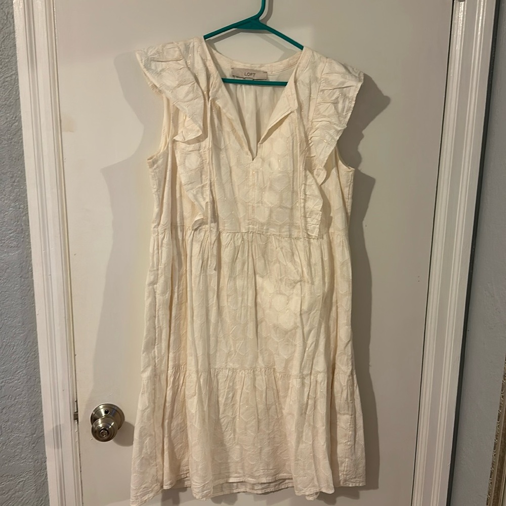 White and gold loft dress